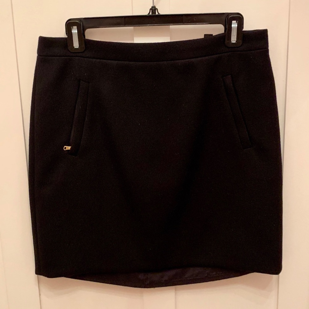 J Crew black wool skirt